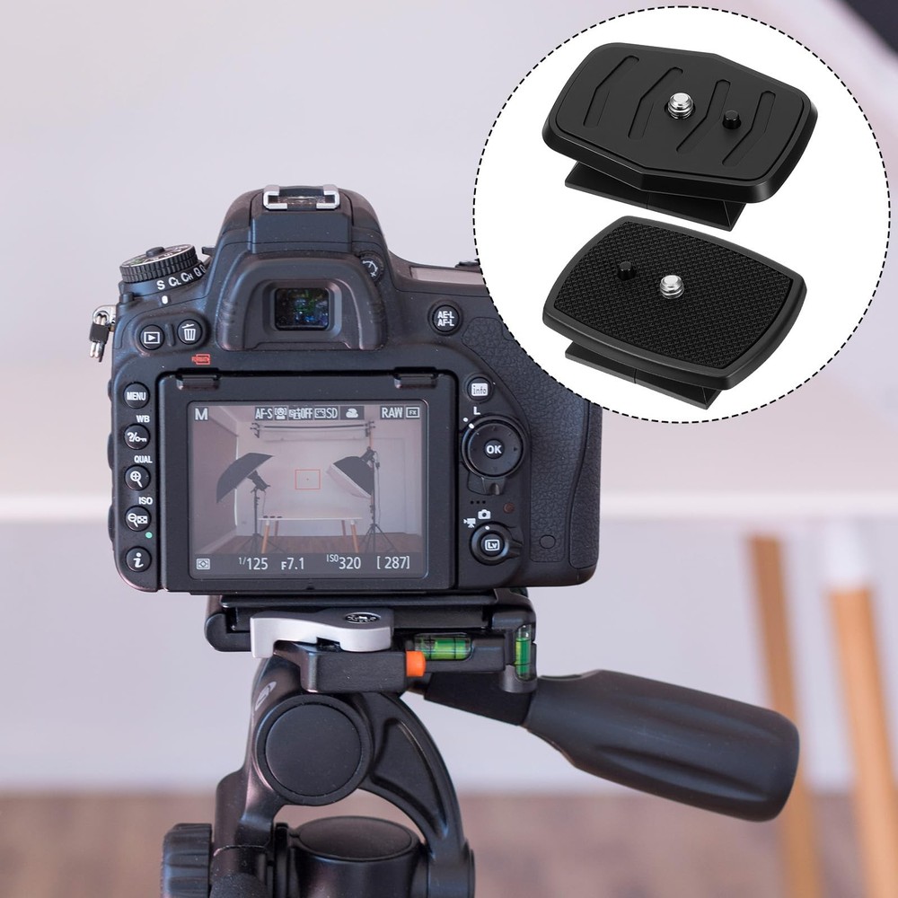 Alrhso Tripod Quick Release Plate Camera Mounting Adapter, 2 Pack 43mm Black