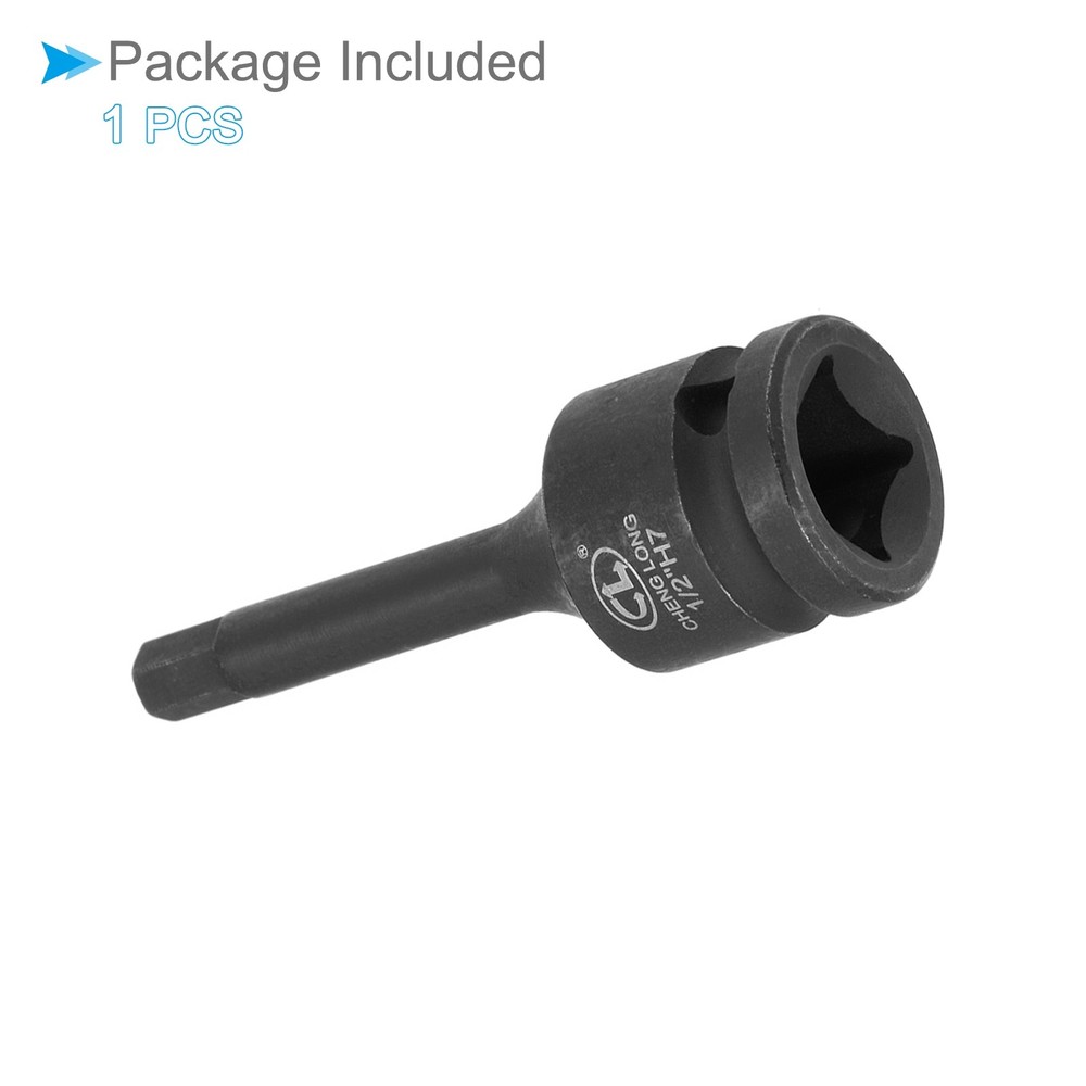 Impact Hex Bit Socket H7 Socket 1/2" Drive Cr-Mo Steel Impact Grade Socket