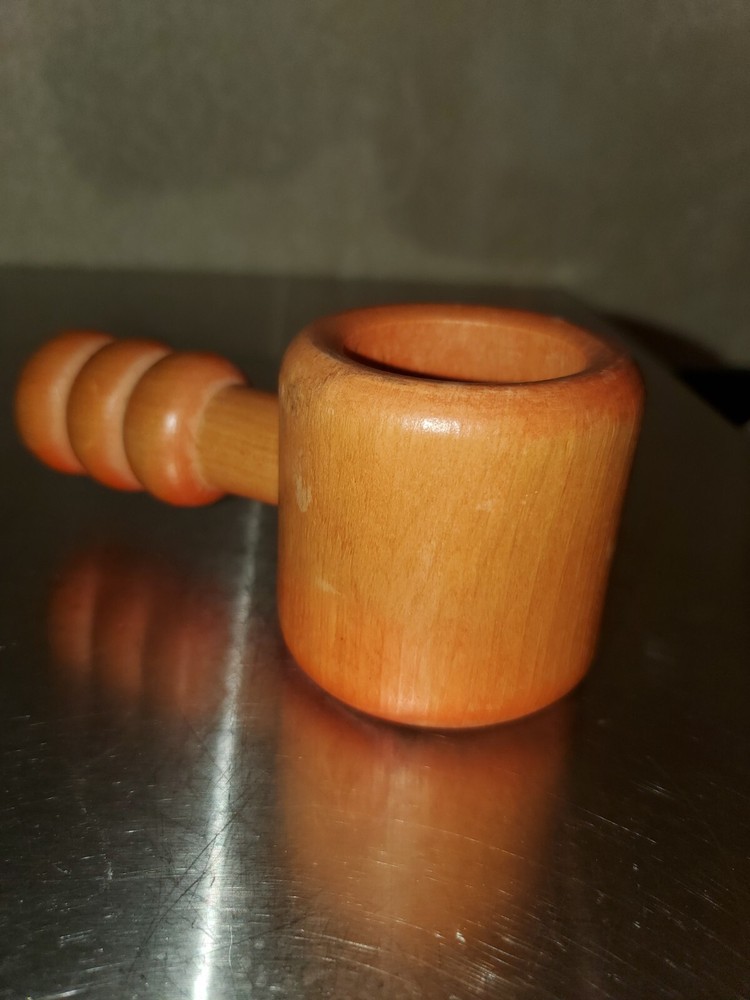 Vintage Orange Wooden Turn Screw Nutcracker
