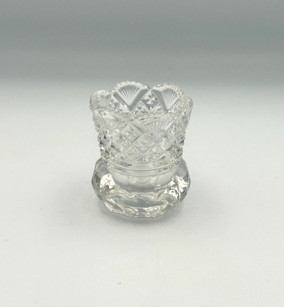 Pressed Cut Glass Pineapple 2.25" Toothpick Holder