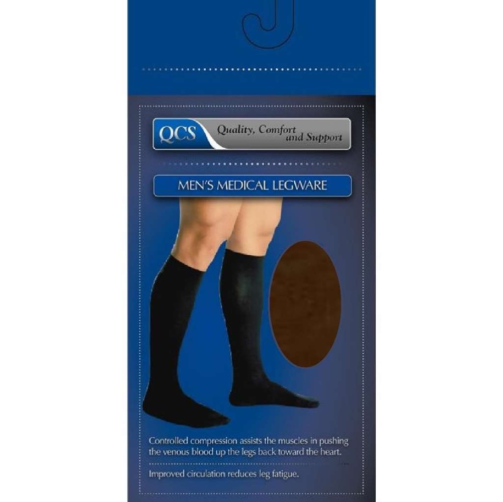 QCS Men's Support Socks 15-20mmHg (Brown) Medium