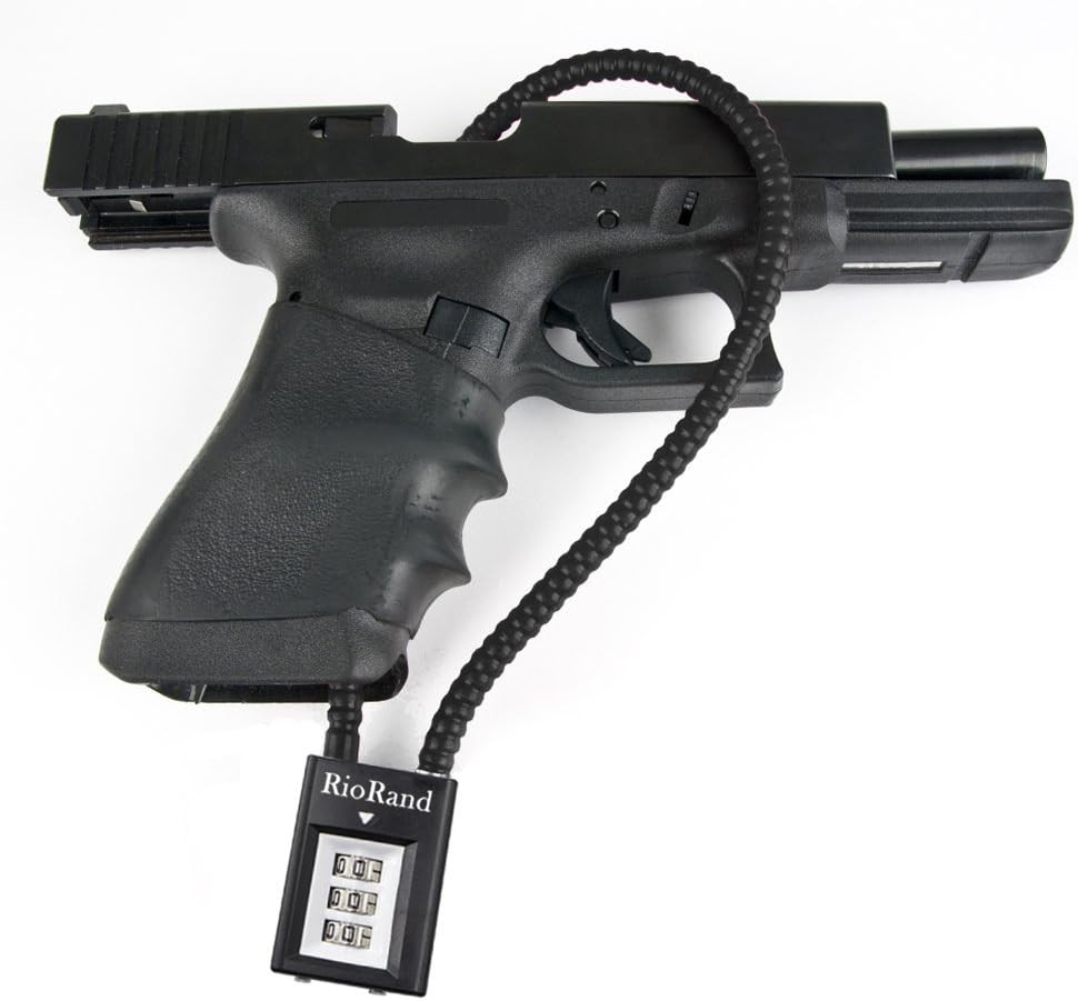 3-Digit Combination Trigger Lock with 15-Inch Gun Cable Security Lock
