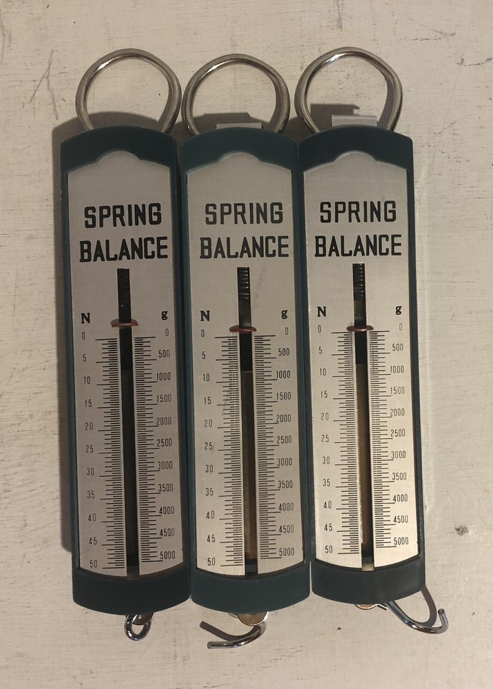 (3) Unbranded 50 Newtons/5000 Grams Spring Balances