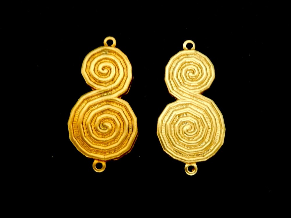 Greek Design / Raw Brass Stamping /Mirror Image / One Pair
