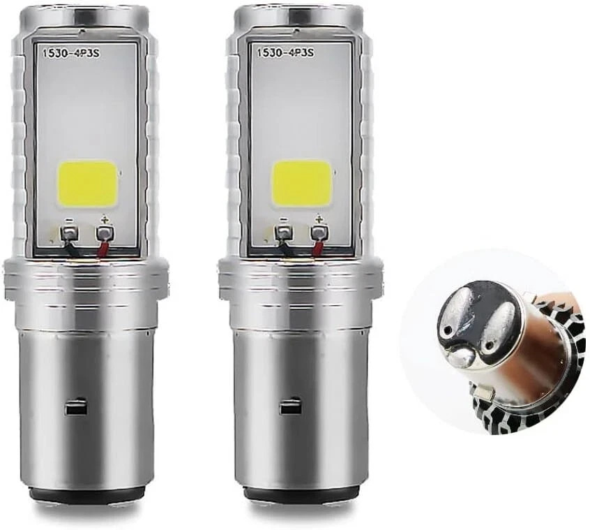 (2x) Replacement BA20 LED Headlight Bulb for Mopeds and Scooters