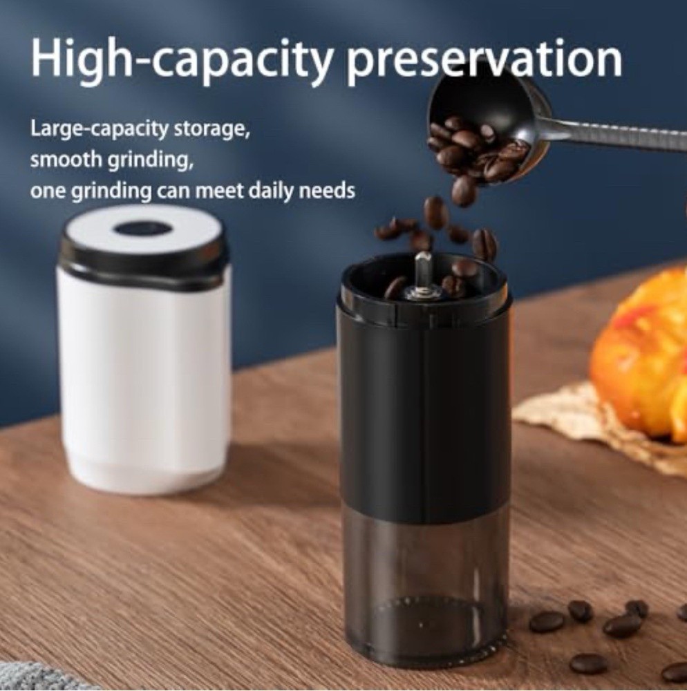 Rukico USB Rechargeable Coffee Bean Grinder With Adjustable Grind Size