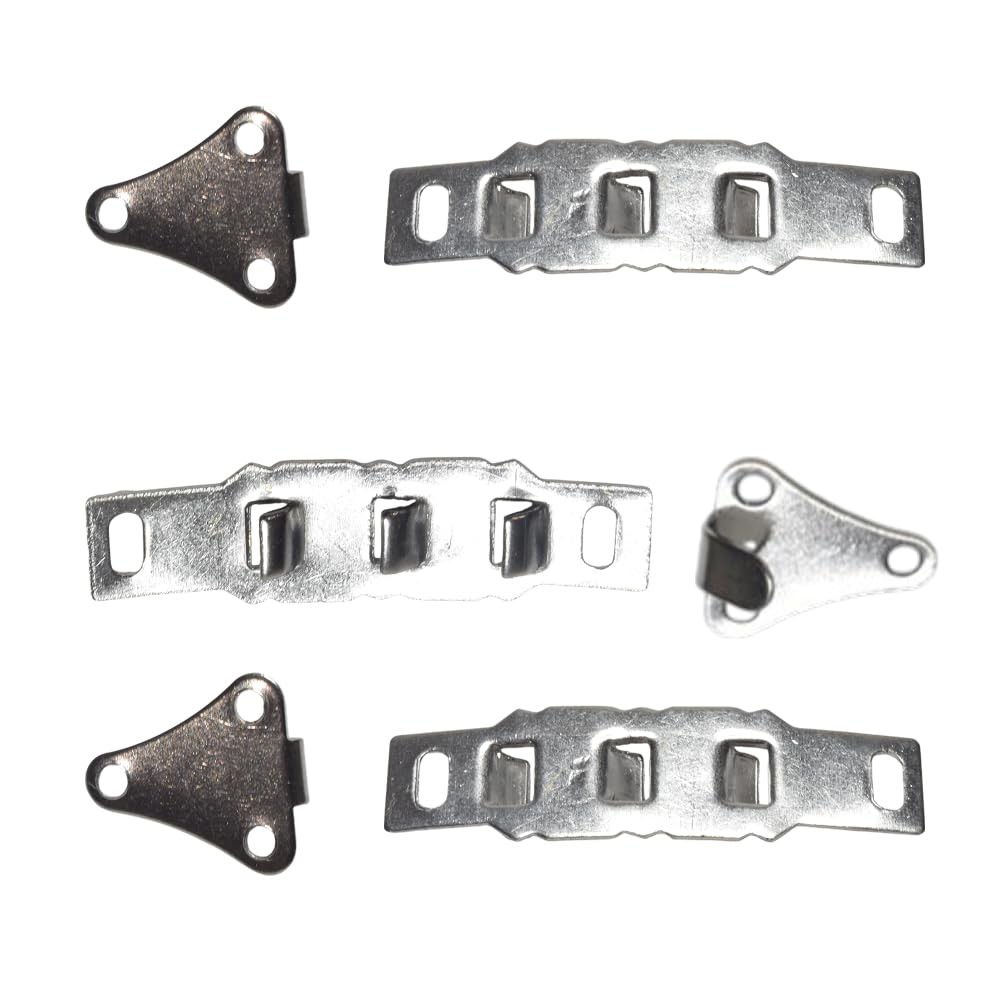 Adjustable Nickel Hook & Eyes Sewing Hooks and Closure - 3 Small, Silver