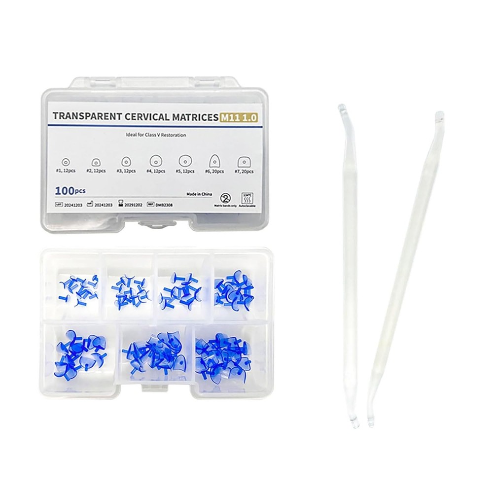 Dental Transparent Cervical Matrices Kit Composite Gingival Retractor Handle