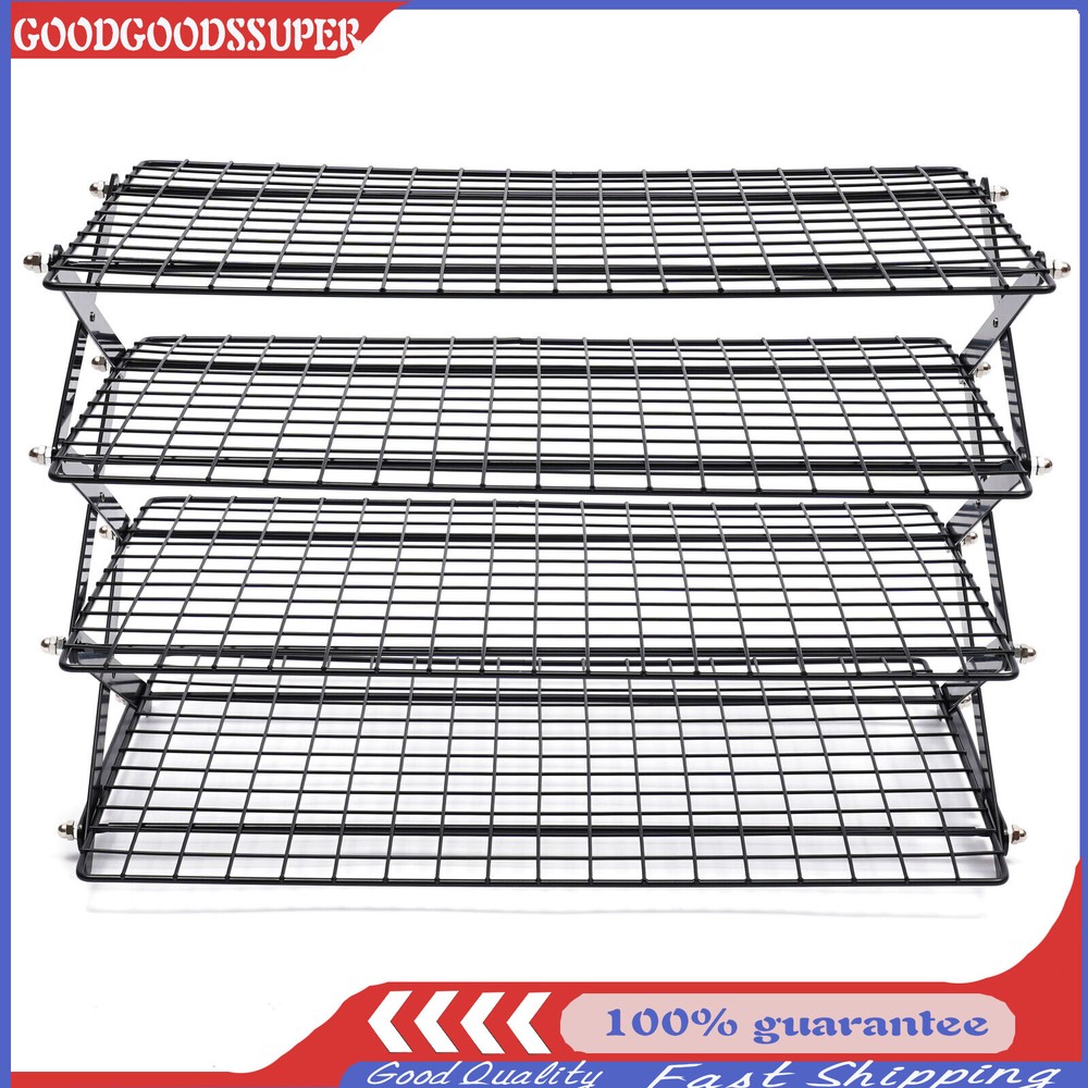4-Tier Collapsible Cooling Rack Adjustable 3 Setting Design Stackable Cooling US