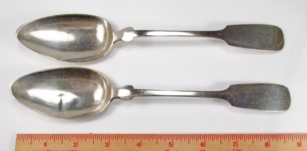 Antique c. 1890s E. Deppe Berlin Germany 800 Silver Pair Table Serving Spoons