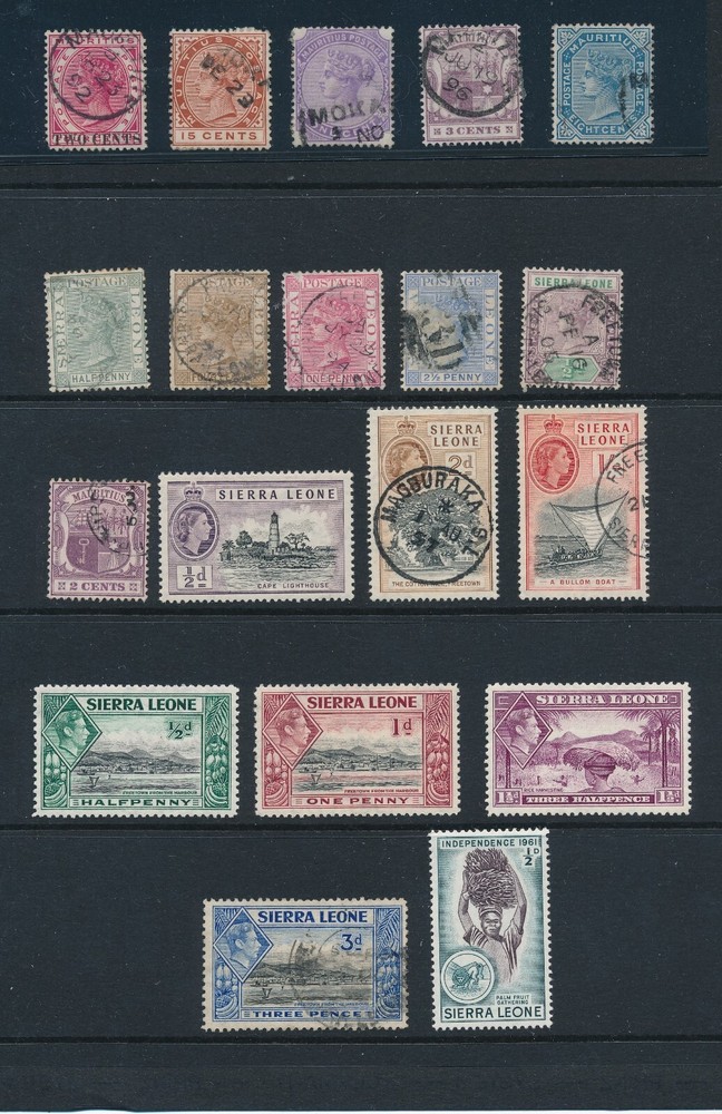 TRINIDAD, MAURITIUS & SIERRA LEONE, 65+ DIFF MH & USED