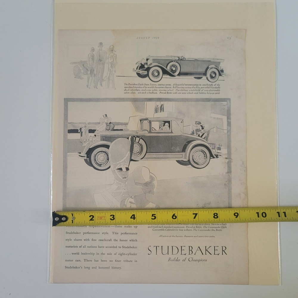 Studebaker Builder of Champions AD Ephemera Advertisement
