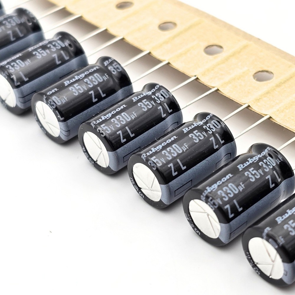 25pcs Rubycon ZL 330uf 35v 105°C Electrolytic Capacitors