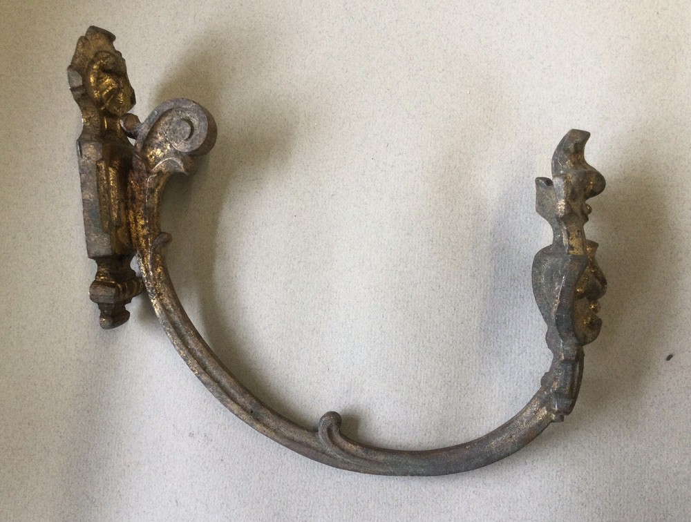 Brass Antique Curtain Holdback Salvaged