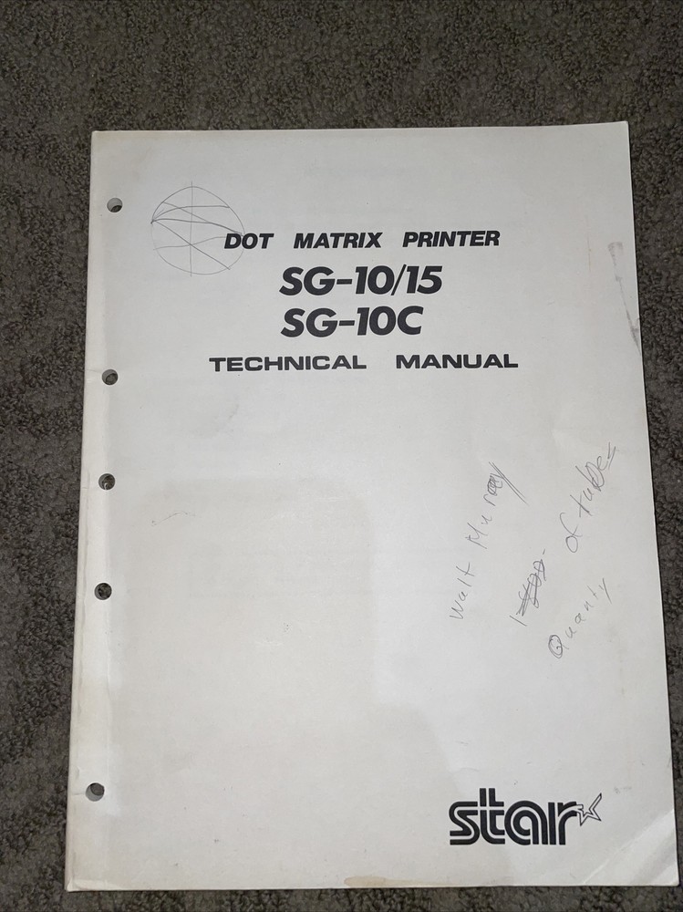 Dot Matrix Printer Technical Manual Star Micronics Inc