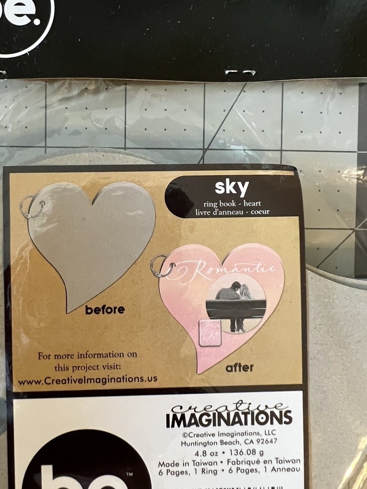 BE Creative Imaginations Heart Ring Book CHIP BOARD 6 pages