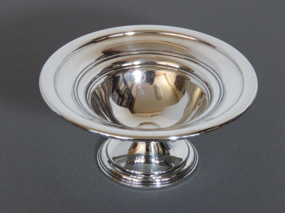 Antique La Pierre STERLING .925 Pattern 47 Plain 6 inch Round Compote Weighted
