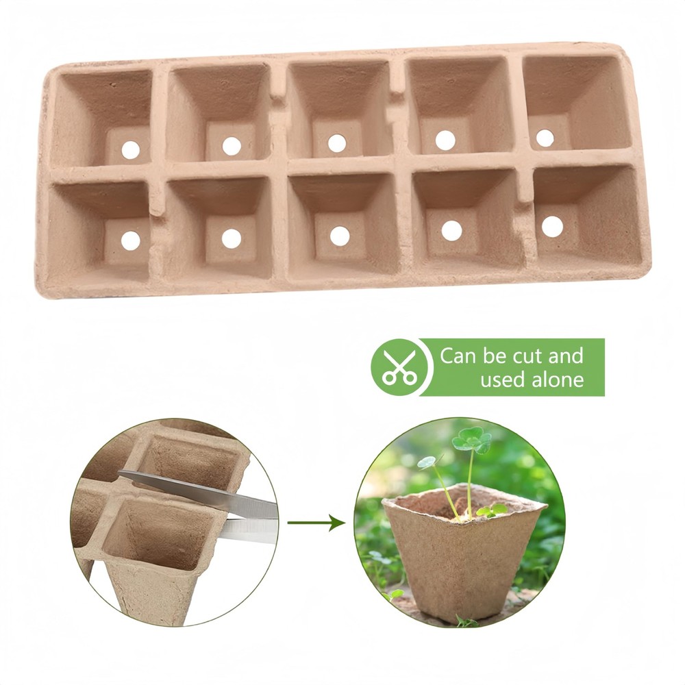 240 Cells Peat Pots Seed Starter Tray, Biodegradable Seedling Pots , 24 Packs
