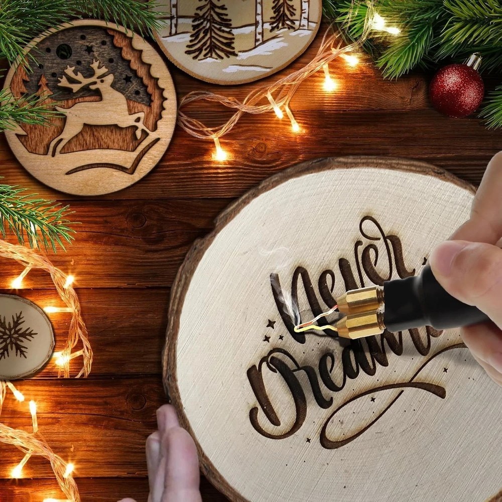 60W Wood Burning Kit Pro Pyrography Tool with 20 Tips, Adjustable Temperature