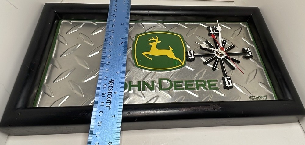 John Deere Clock Framed License Plate Design Diamond Clock Works