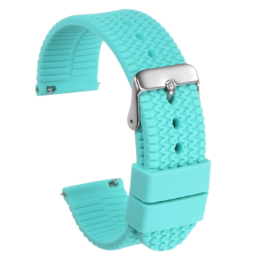 Silicone Watch Strap 24mm Quick Release Rubber Watch Band, Cyan