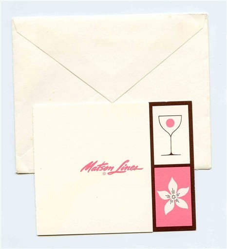 Matson Lines Unused Cocktail Party Invitation and Envelope