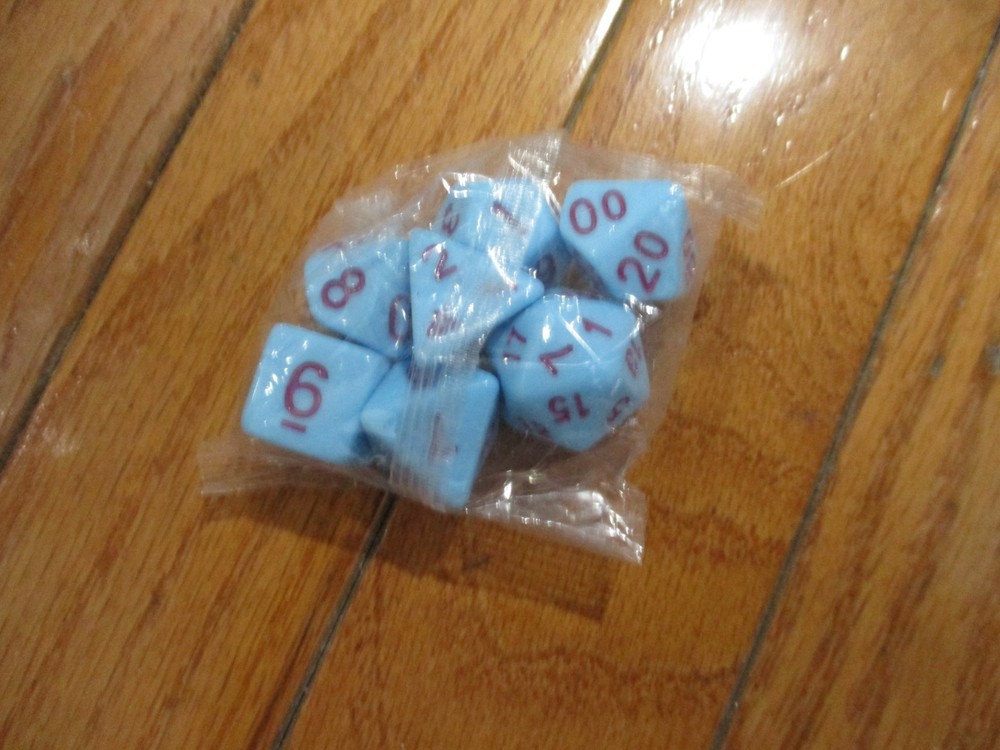 7 Piece Polyhedral Acrylic Dice Set Blue w/Purple