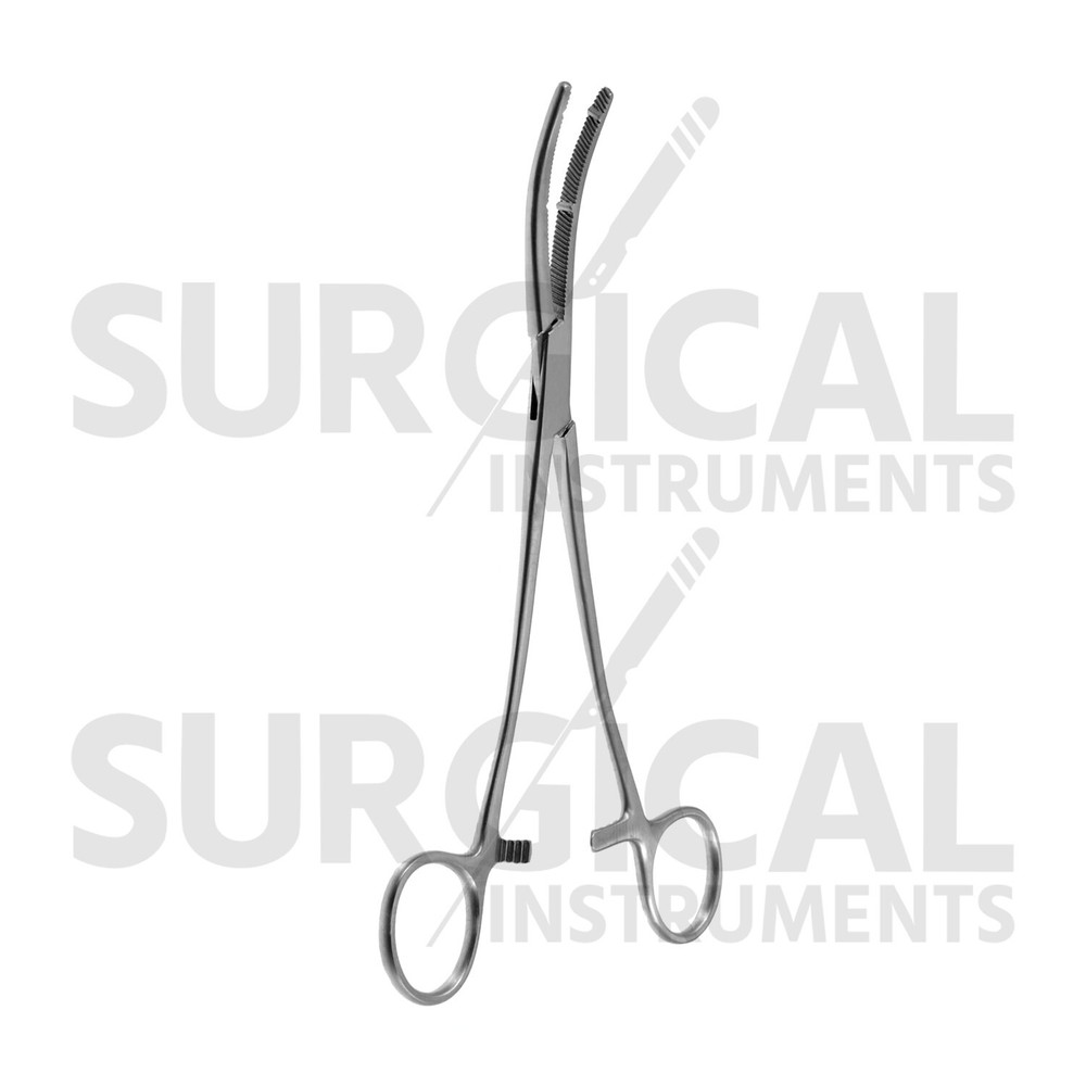 Heaney Forceps 9" Extra Heavy Pattern, Double Tooth, Curved German Grade
