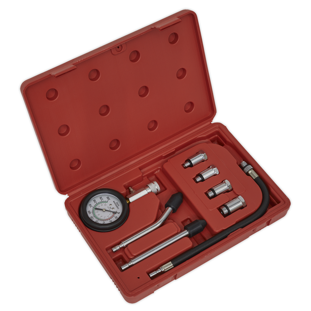 Petrol Engine Compression Test Kit 8pc CT955 Sealey New