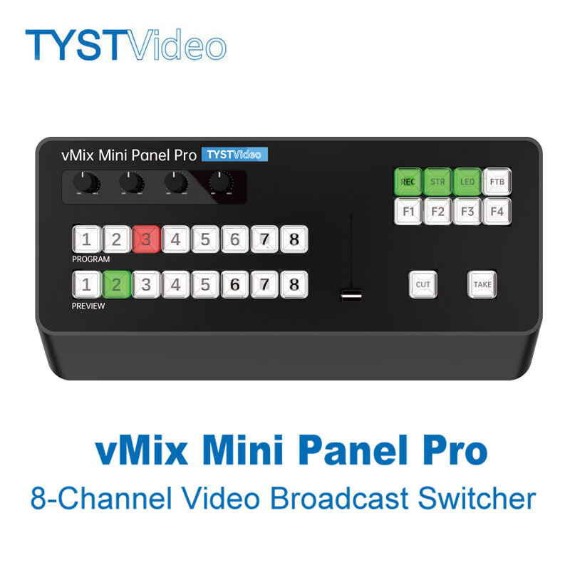 TYST vMix Mini Panel Pro 8-Channel Broadcast Switcher Video Recording Switching