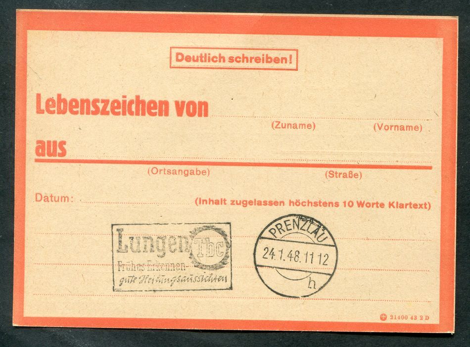 Field Post Eilnachrichtenkarte Red DV21400432D (AA5385