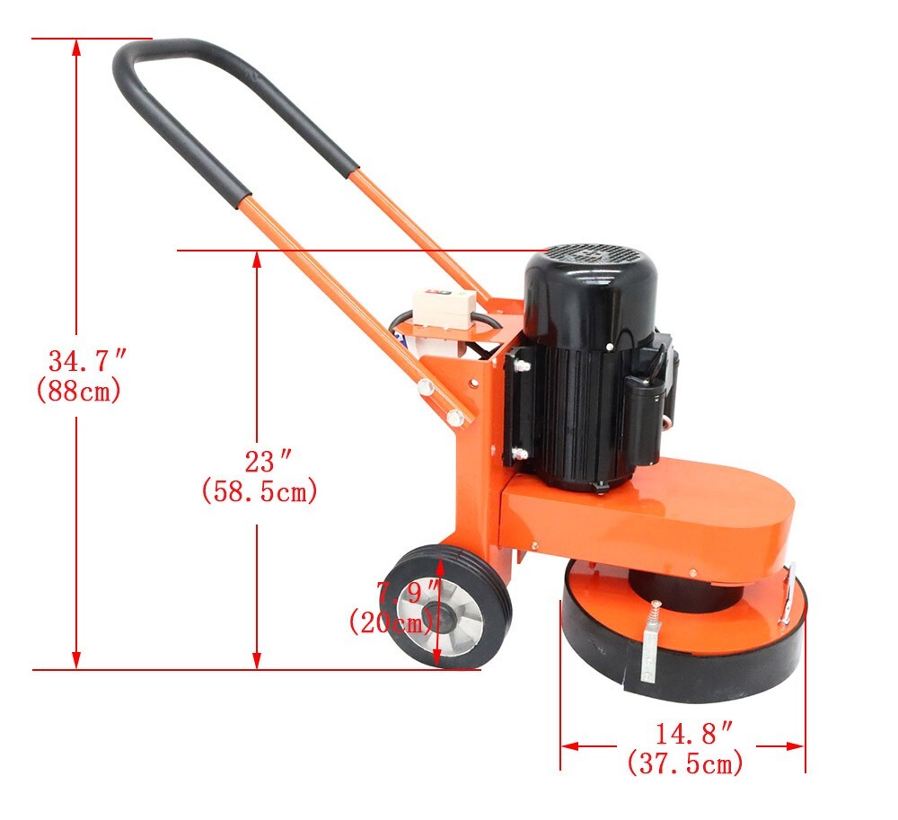 Multifunction Hand-push Cement Ground Concrete Grinder Polisher Floor 220V