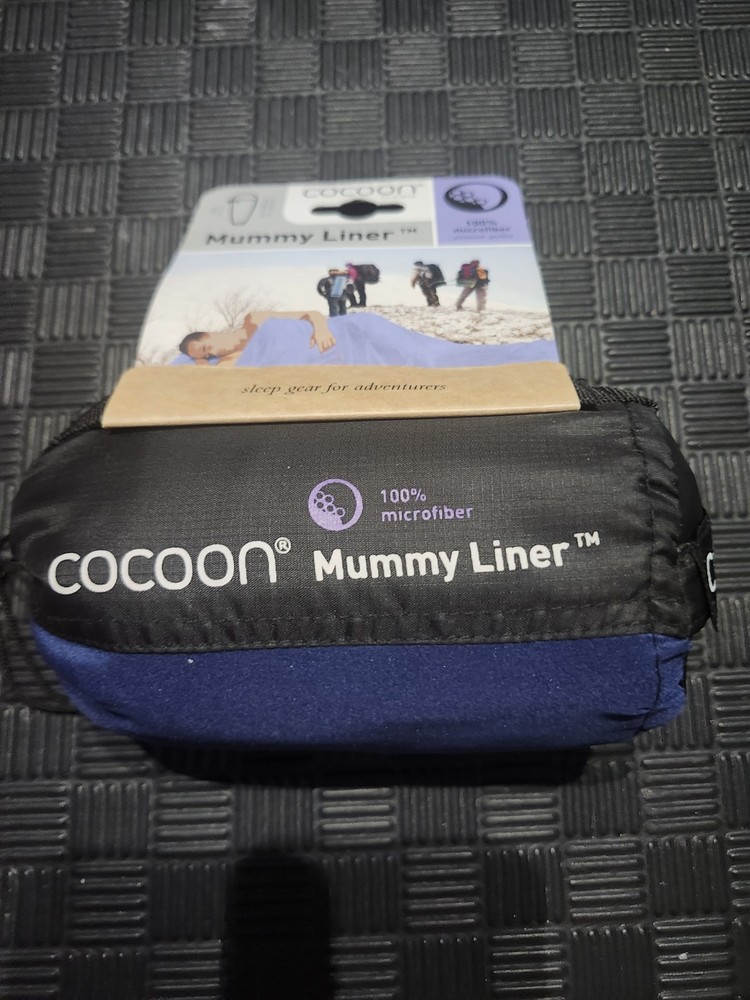 Cocoon Premium Mummy Liner Twilight Blue - Microfiber Sleeping Bag Liner Regular