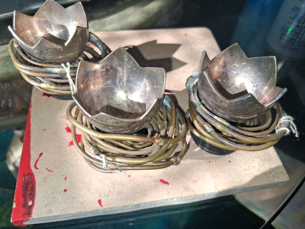 Michael Aram Silver Bronze Brutal Modern Egg Cup (3)