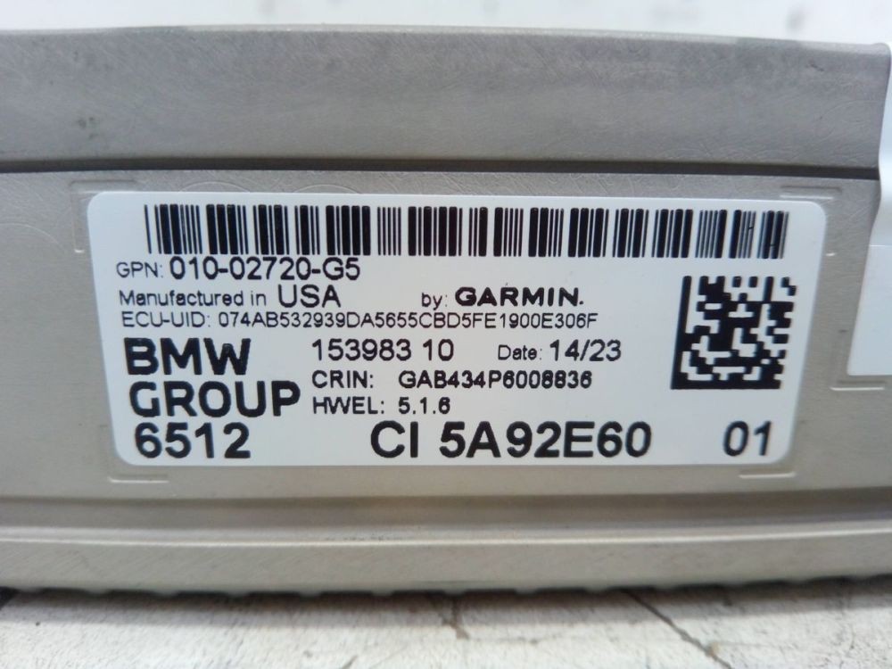 GPS Combination Radio/Navigation *Code Not Present. Suitable for BMW X5