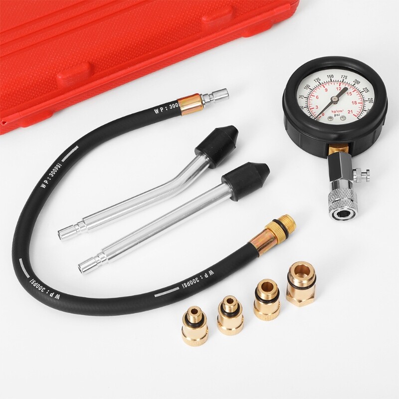 8x Petrol Engine Compression Tester Kit Universal Push On M10 M14