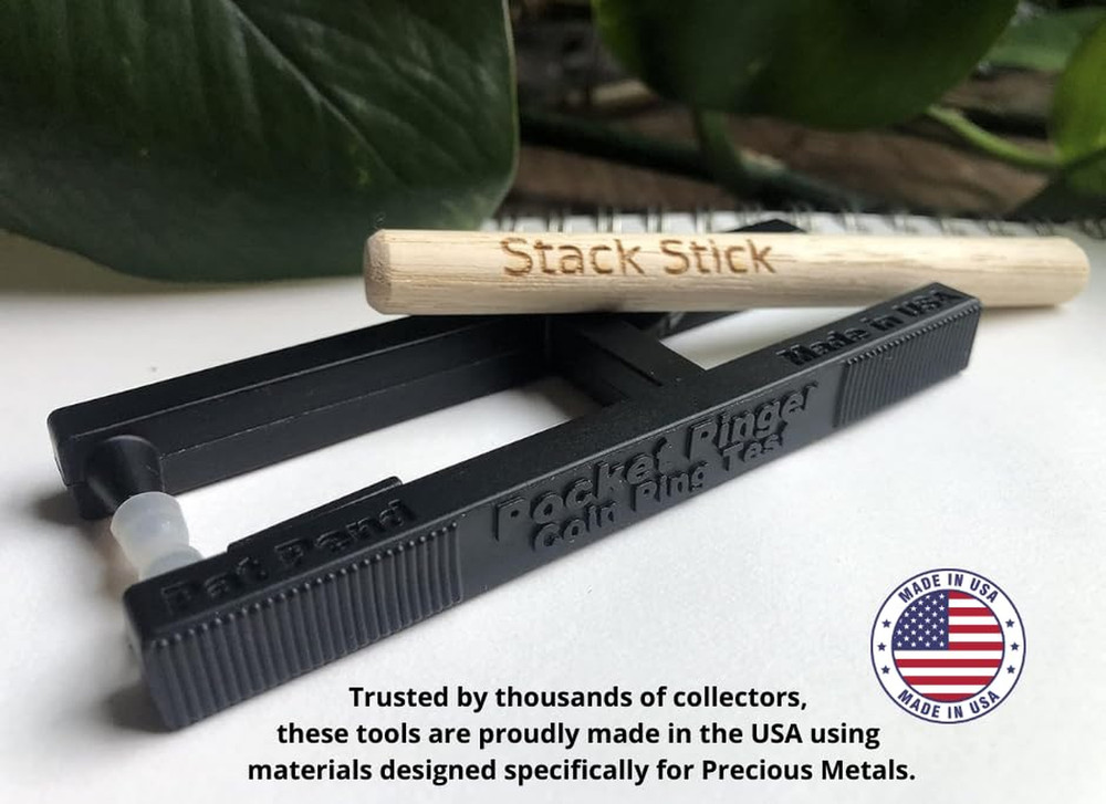 The Pocket Pinger + Stack Stick, Coin Ping Test (Black, 1 Pack) + Stackertools A