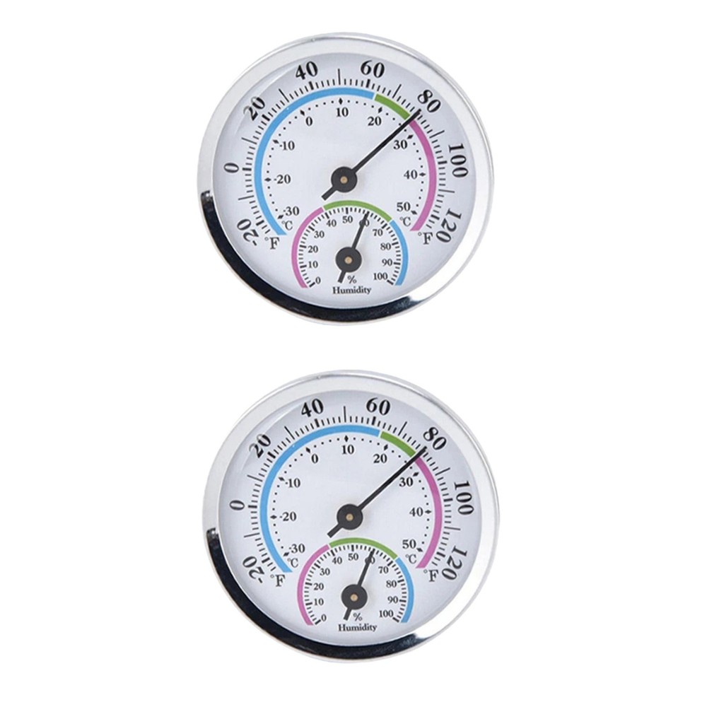 Analog Thermometer Hygrometer 2 Pack Indoor Room Humidity Temperature Meter