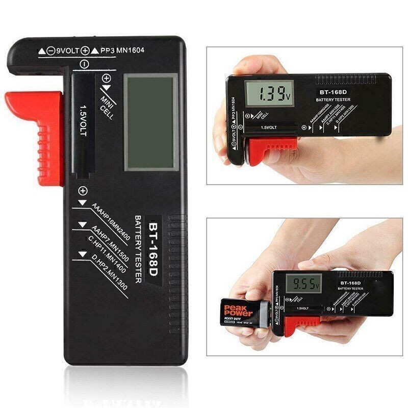 Universal BT-168D Digital Battery Tester Checker for AA AAA C D 9V Button Cell