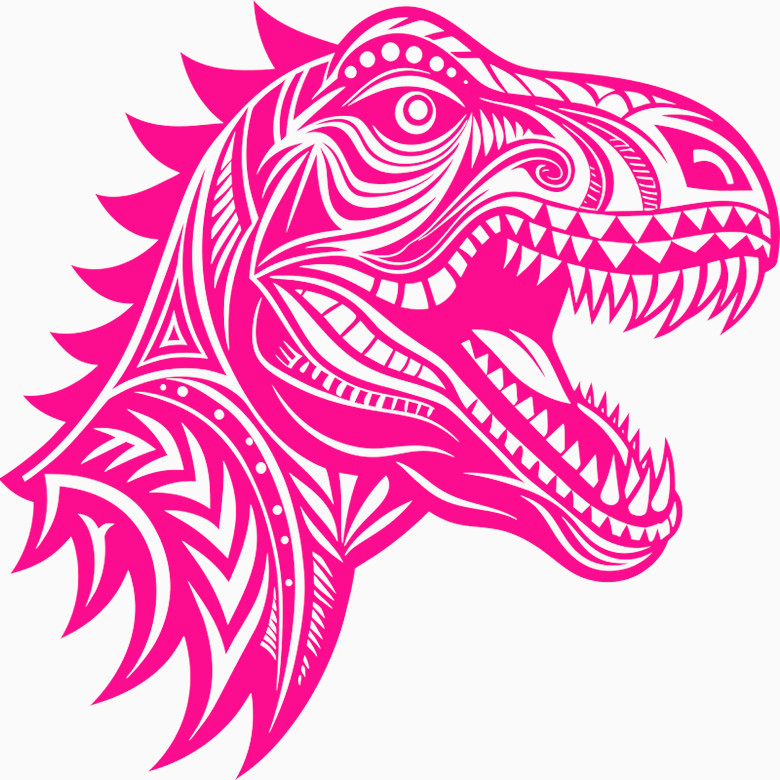 30 Custom Pink Wild T-Rex Personalized Address Labels