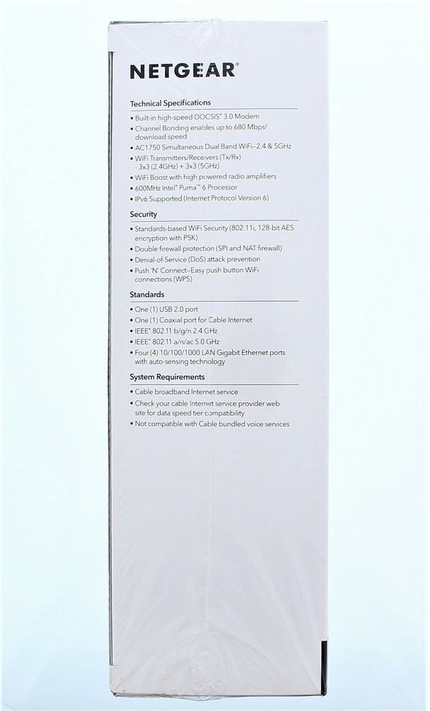 Netgear AC1750 WiFi Cable Modem Router