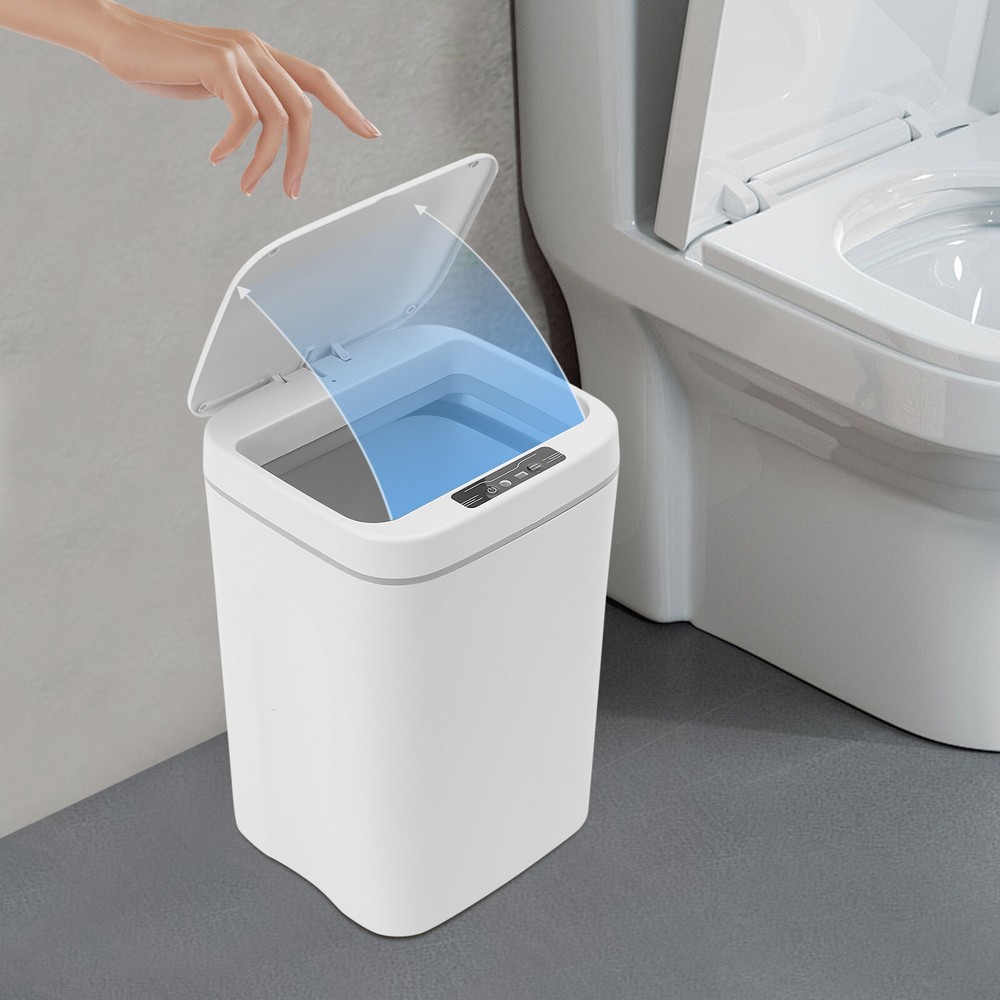 Smart Trash Can 16l White Waste Bin for Kitchen Or Office Touchless Senso