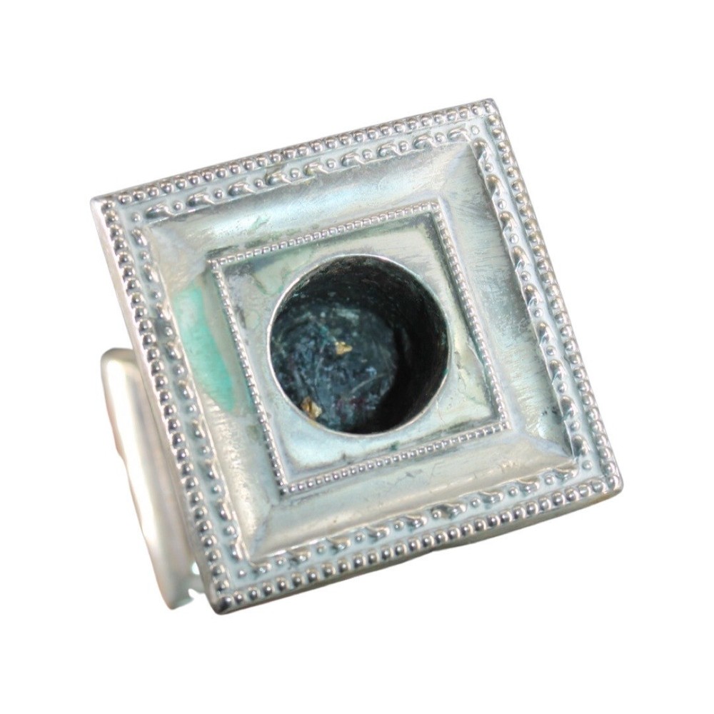 Empire Style Silver Metal Candle Holder