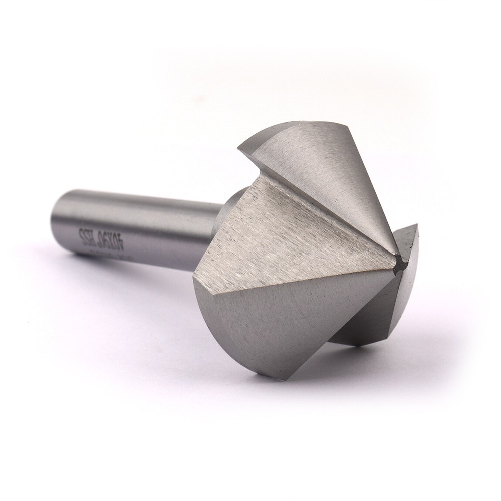 3 Flute HSS Chamfer Chamfering End Mill Cutter Bit Countersink Set 30mm & 40mm