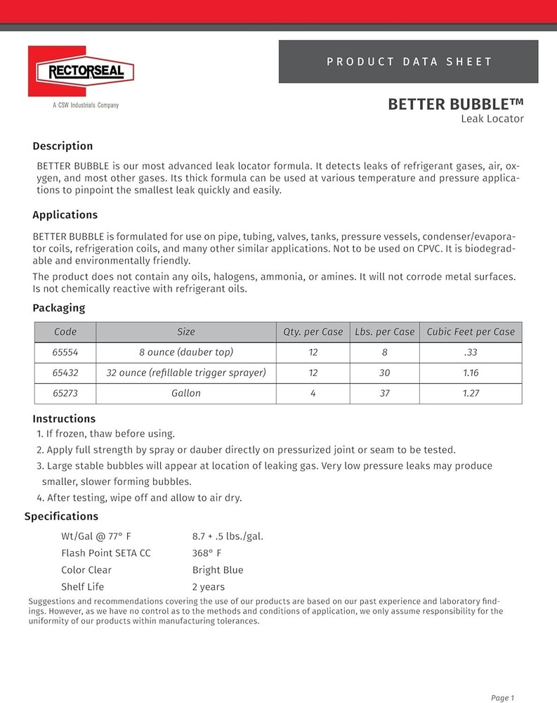 Better Bubble 65554 Advanced Leak Detector - 8oz for Fast & Reliable Results