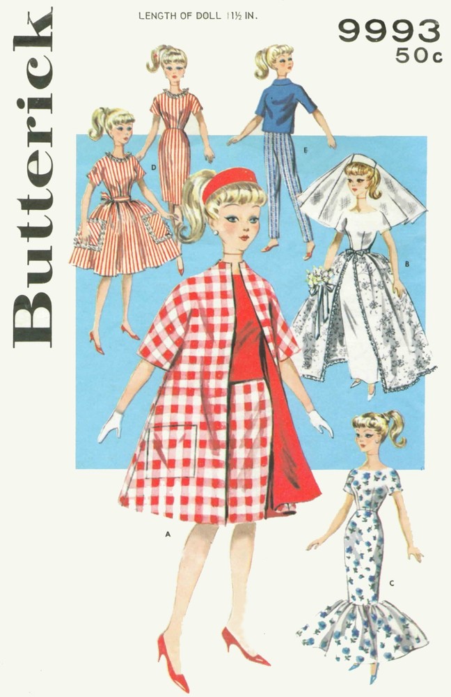 5-Pattern Packs for 11 1/2" Fashion Dolls Patterns #3