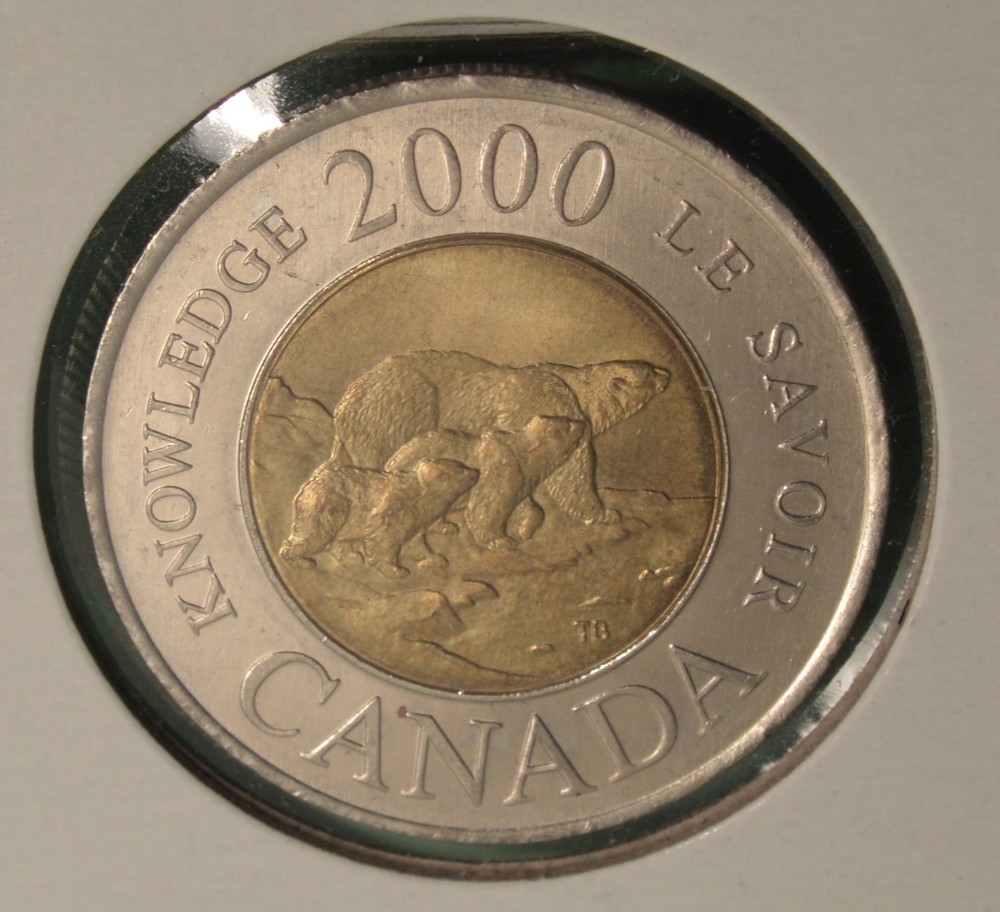2000 - Canada Toonie $2 Dollar - Knowledge - LightlyCirculated - Inv#D-225  🇨🇦