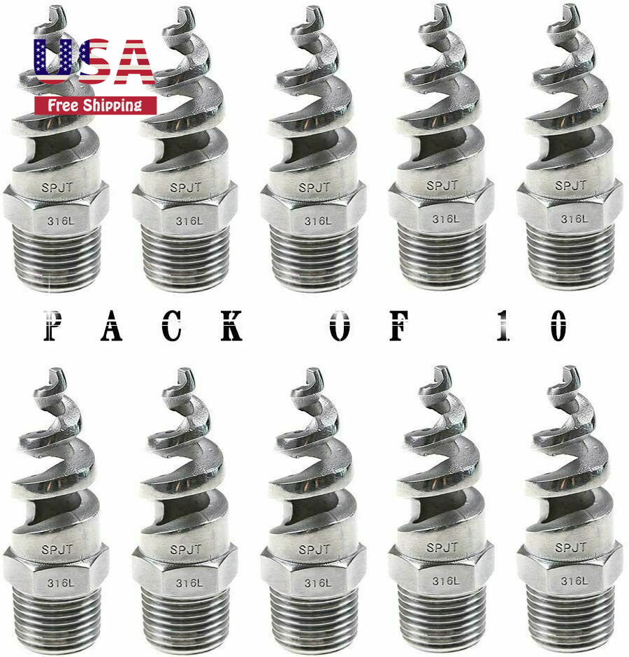 3/4"Male Spiral Cone Atomization Nozzle SS316 Dust Remove Atomized Sprayer 10Pcs