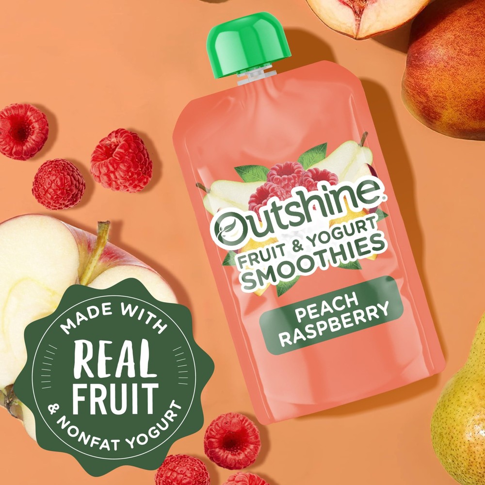 Raspberry Peach Flavor Pouches, 6(4x3.5oz)