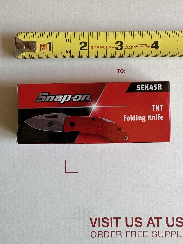 Snap-on Compact Folding Lockback Knife. Red